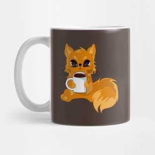 Cat with cup of coffee Mug